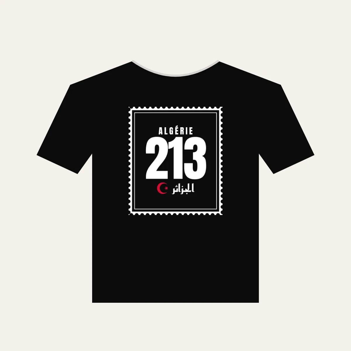 T-shirt Algérie noir motif 213
